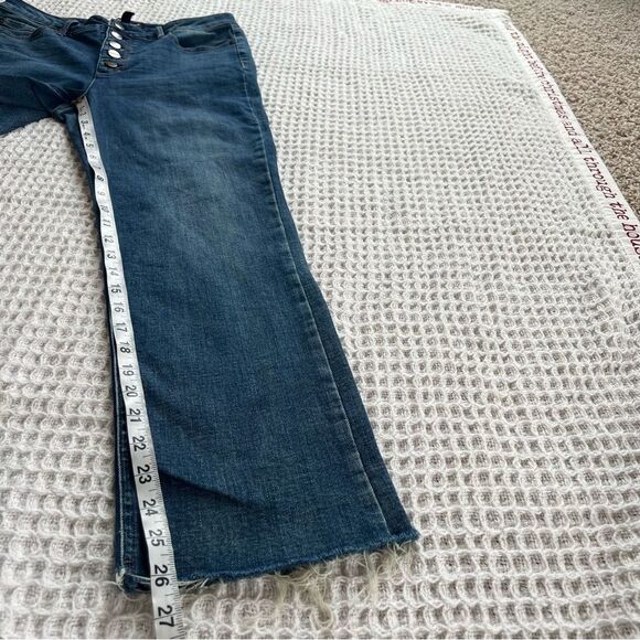 Kenneth Cole Raw Hem Button Fly Ankle Straight Stretch Jeans Size 6 - Picture 13 of 14